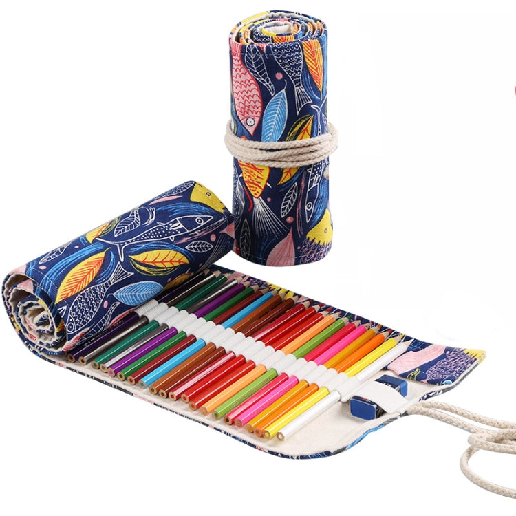 Astuccio per matite di grande capacità per tende per penne in tela fatte a mano per ragazzi e ragazze Scatola di cancelleria per schizzi a matita colorata, 36 Holes, 2 PCS 36 Holes, 48 Holes