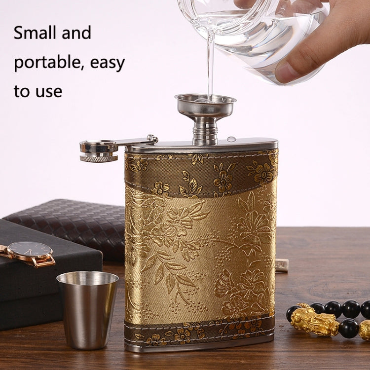 Fiaschetta portatile in acciaio inossidabile con imbuto per bicchiere di vino, stile:, 8OZ New Jack Patch Core, 8OZ Old Jack Patch Core, 8OZ Old Man Patch Core, 8OZ Yellow Floral Pattern Core, 7OZ Black Leather Jack Gray                                ...