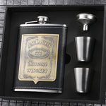 Fiaschetta portatile in acciaio inossidabile con imbuto per bicchiere di vino, stile:, 8OZ New Jack Patch Core, 8OZ Old Jack Patch Core, 8OZ Old Man Patch Core, 8OZ Yellow Floral Pattern Core, 7OZ Black Leather Jack Gray                                ...
