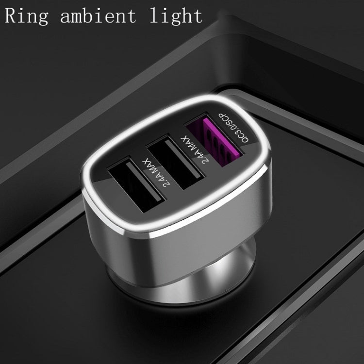 Caricabatterie a ricarica rapida per auto con tre porte USB per Huawei/OPPO/VIVO/OnePlus e altri tipi di ricarica flash, GT680 Black, GT680 Gray, GT780 Black, GT780 Gray