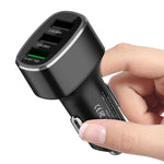Caricabatterie a ricarica rapida per auto con tre porte USB per Huawei/OPPO/VIVO/OnePlus e altri tipi di ricarica flash, GT680 Black, GT680 Gray, GT780 Black, GT780 Gray