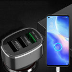 Caricabatterie a ricarica rapida per auto con tre porte USB per Huawei/OPPO/VIVO/OnePlus e altri tipi di ricarica flash, GT680 Black, GT680 Gray, GT780 Black, GT780 Gray