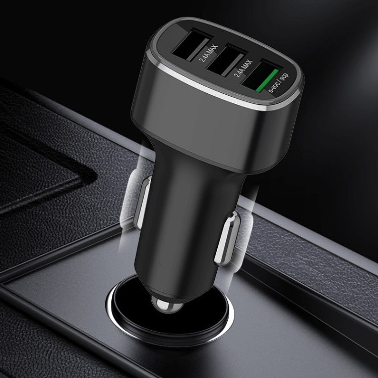 Caricabatterie a ricarica rapida per auto con tre porte USB per Huawei/OPPO/VIVO/OnePlus e altri tipi di ricarica flash, GT680 Black, GT680 Gray, GT780 Black, GT780 Gray