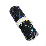Borsa per matite colorate per schizzi del cielo notturno Borsa per penne per tende in tela di grande capacità per studenti, 12 Holes, 24 Holes, 36  Holes, 48  Holes, 72 Holes