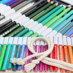 Borsa per matite colorate per schizzi del cielo notturno Borsa per penne per tende in tela di grande capacità per studenti, 12 Holes, 24 Holes, 36  Holes, 48  Holes, 72 Holes