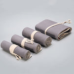Fatto a mano Grigio Canvula Pen Curtain Grande capacità Roller Pen Bag Color Lead Sketch Cancelleria Borsa, 12 Holes, 24 Holes, 36  Holes, 48  Holes, 72  Holes