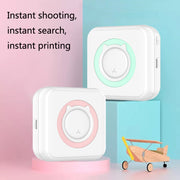 Comoda mini stampante tascabile Studente Domanda errata Stampante termica per appunti con dati fotografici per telefoni cellulari Bluetooth, Blue, Pink