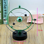 H004 Earth Permanent Meter Universo Galaxy Meccanismo Rock Ornamento rotante elettrico magnetico, Silver, Green