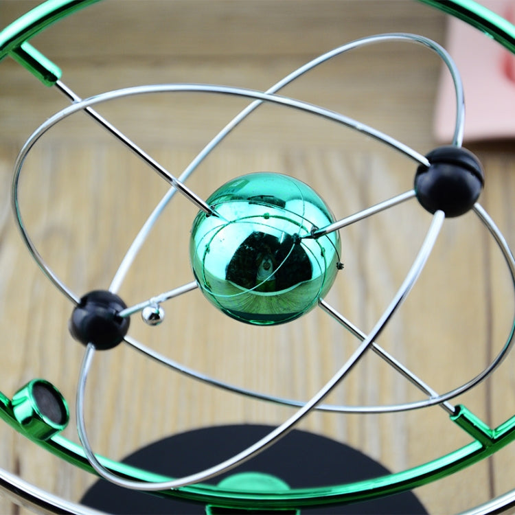 H004 Earth Permanent Meter Universo Galaxy Meccanismo Rock Ornamento rotante elettrico magnetico, Silver, Green