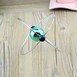 H004 Earth Permanent Meter Universo Galaxy Meccanismo Rock Ornamento rotante elettrico magnetico, Silver, Green