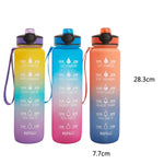 Bollitore sportivo per esterni di grande capacità con tazza in plastica Tritan da 1 litro, Blue Pink, Orange Blue, Yellow Blue Purple, Purple Orange