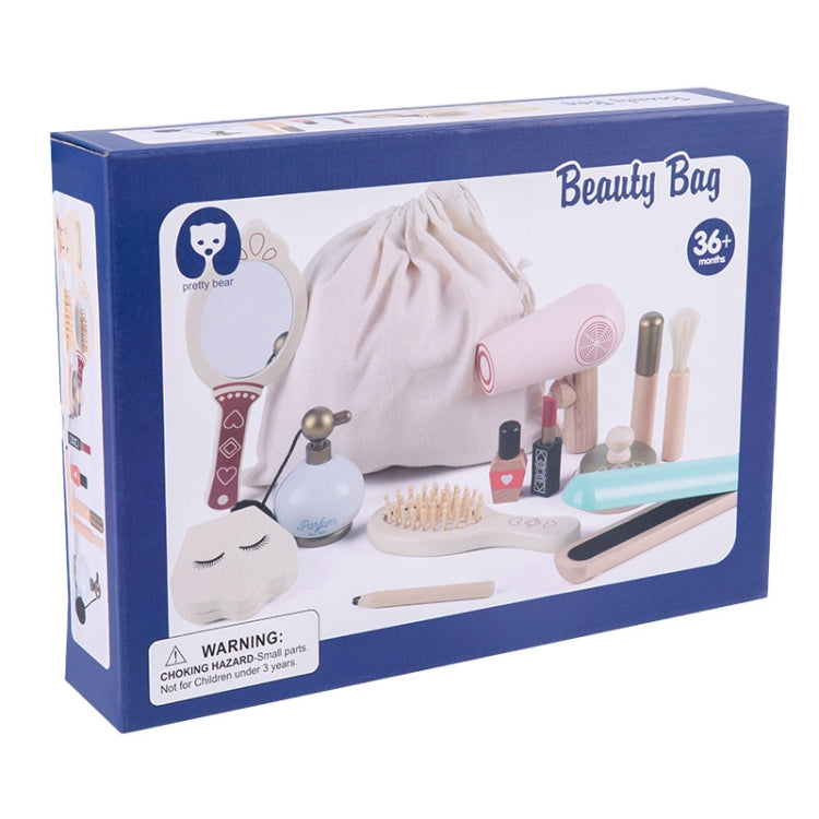 I giocattoli di legno per il trucco dei bambini fanno finta di giocare a un set di cosmetici, Cosmetic Set