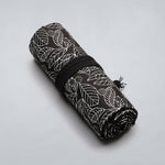 Black Leaf Canvas Printing Pen Curtain Borsa per penna a rotolo di grande capacità Borsa per penna a colori per schizzi, 12 Holes, 24 Holes, 36  Holes, 48  Holes, 72 Holes