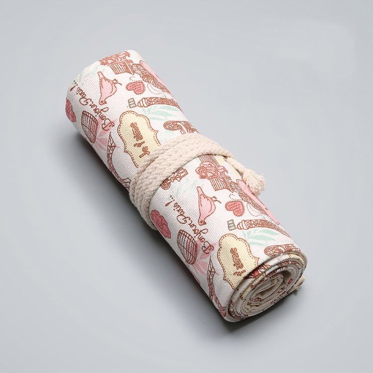 Tower Canvas Handmade Pen Curtain Roll Pen Bag Sketch Colour Pencil Bag, 12 Holes, 24 Holes, 36  Holes, 48  Holes, 72 Holes