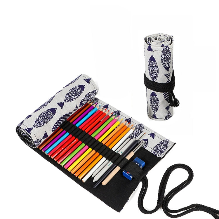 Saury Hand Canvas Pen Curtain Color Lead Roller Pen Bag Scatola di cancelleria, 12 Holes, 24 Holes, 36  Holes, 48  Holes, 72 Holes