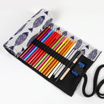 Saury Hand Canvas Pen Curtain Color Lead Roller Pen Bag Scatola di cancelleria, 12 Holes, 24 Holes, 36  Holes, 48  Holes, 72 Holes