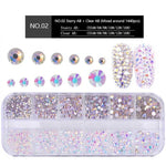 Strass 3D con Retro Piatto in Vetro per Nail Art
