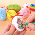 4 PCS Giocattoli educativi per bambini dipinti a mano con uova di Pasqua dipinte a mano, motivo e colore casuali, 4 PCS Painted Easter Eggs