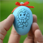 4 PCS Giocattoli educativi per bambini dipinti a mano con uova di Pasqua dipinte a mano, motivo e colore casuali, 4 PCS Painted Easter Eggs