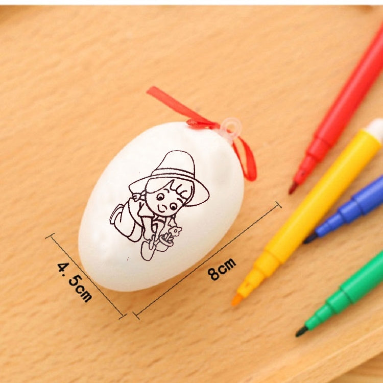4 PCS Giocattoli educativi per bambini dipinti a mano con uova di Pasqua dipinte a mano, motivo e colore casuali, 4 PCS Painted Easter Eggs