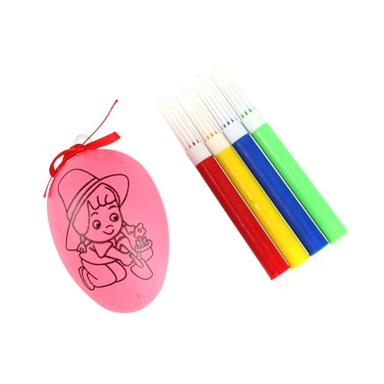 4 PCS Giocattoli educativi per bambini dipinti a mano con uova di Pasqua dipinte a mano, motivo e colore casuali, 4 PCS Painted Easter Eggs