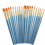 2 confezioni di pennelli in nylon perlescente a testa tonda per acquerelli in acrilico, Watercolor Hook Line Brush