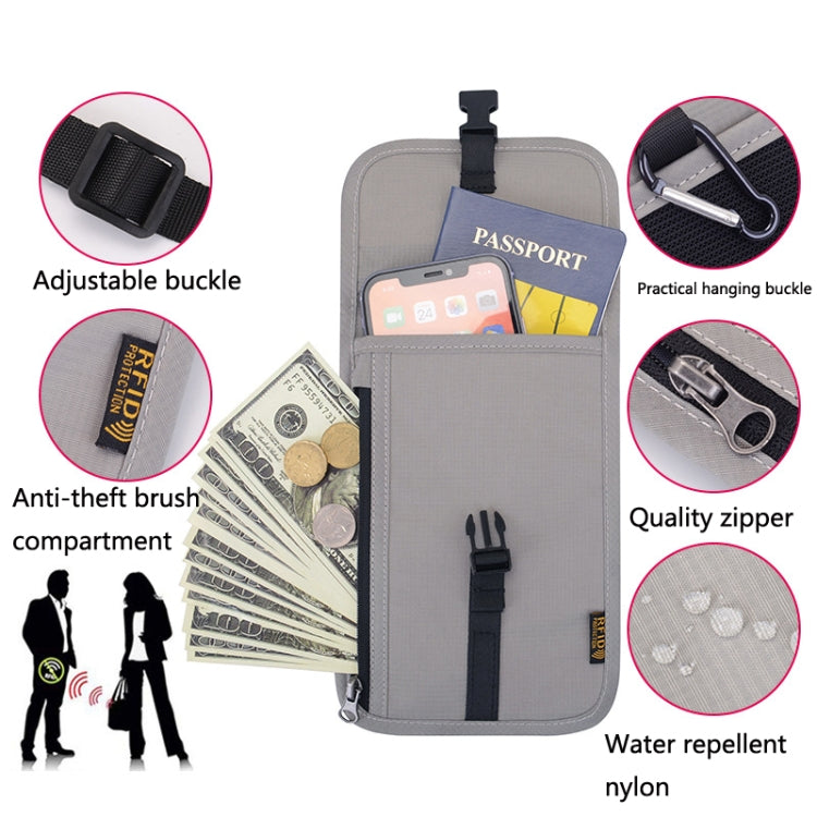 1062 Borsa per passaporto da viaggio Portadocumenti multifunzione RFID Custodia protettiva per biglietti da appendere al collo, 1062 Blue, 1062 Purple, 1062 Black, 1062 Light Grey, 1062 Gray, 1062 Rose Red