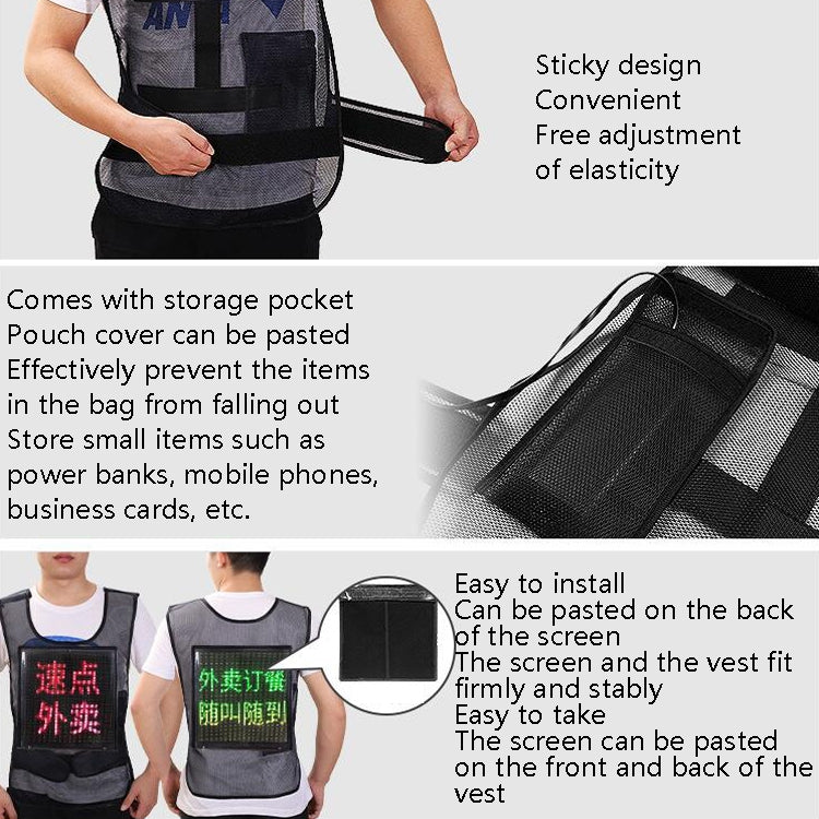 Schermo LED indossabile per pubblicità su gilet 27x27 cm