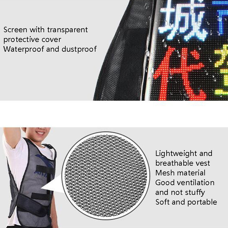 ys-kl20 Schermo per pubblicità mobile per esterni Gilet con display a LED indossabile flessibile impermeabile