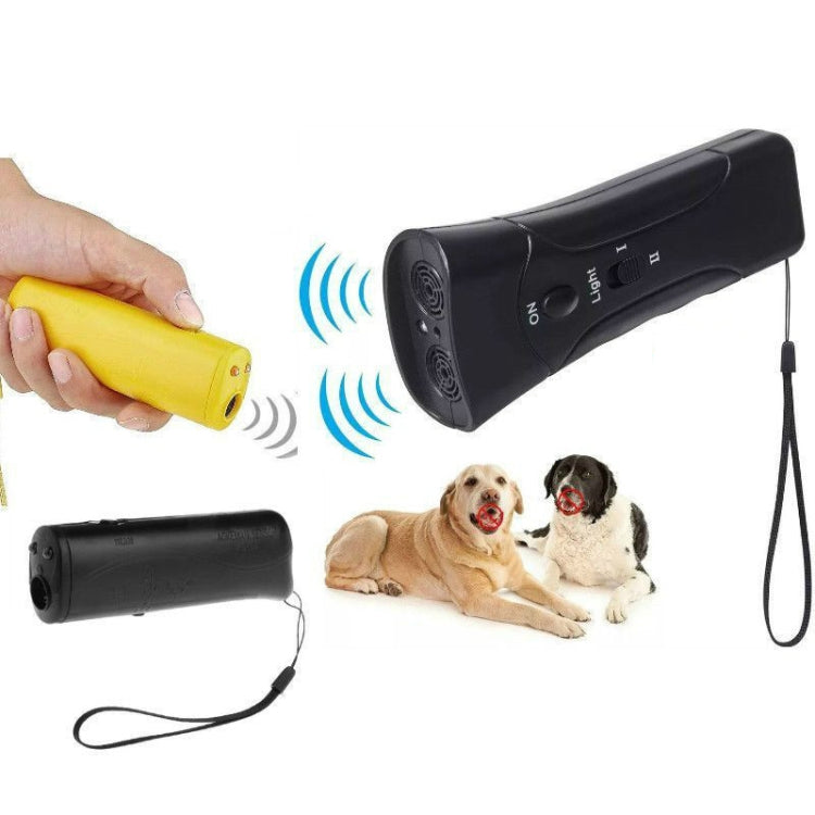 Torcia a LED Ultrasonic Dog Repeller Addestratore di cani portatile, Single-headed Black, Single-headed Yellow, Double black