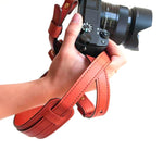 Cinghia di avvolgimento per collo appeso alla spalla della fotocamera in pelle di vacchetta