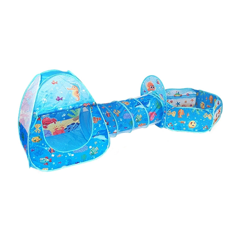 3 in 1 ZP01 Tenda per bambini Play House Tunnel Giocattolo pieghevole per piscina con palline oceaniche, Blue Sea, Deep Sea