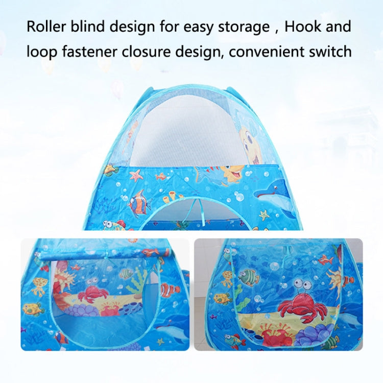 3 in 1 ZP01 Tenda per bambini Play House Tunnel Giocattolo pieghevole per piscina con palline oceaniche, Blue Sea, Deep Sea
