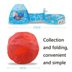 3 in 1 ZP01 Tenda per bambini Play House Tunnel Giocattolo pieghevole per piscina con palline oceaniche, Blue Sea, Deep Sea