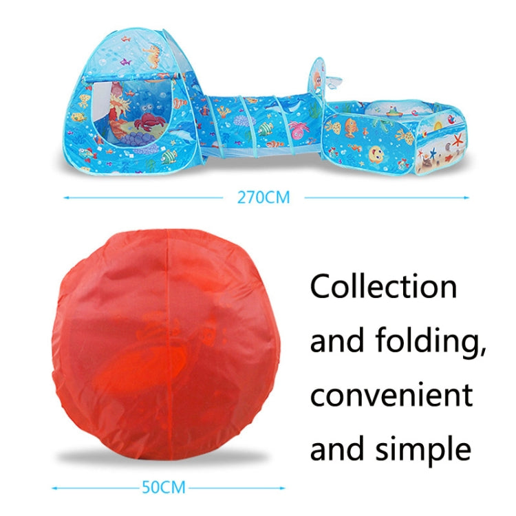 3 in 1 ZP01 Tenda per bambini Play House Tunnel Giocattolo pieghevole per piscina con palline oceaniche, Blue Sea, Deep Sea
