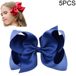 5 fermagli per capelli in nastro grosgrain colorato 6 pollici