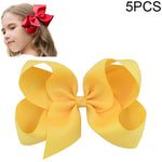 5 fermagli per capelli in nastro grosgrain colorato 6 pollici