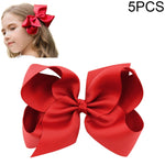 5 fermagli per capelli in nastro grosgrain colorato 6 pollici