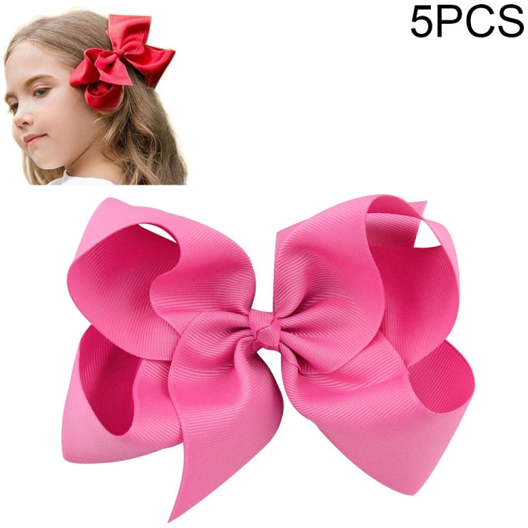 5 fermagli per capelli in nastro grosgrain colorato 6 pollici