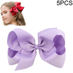 5 fermagli per capelli in nastro grosgrain colorato 6 pollici