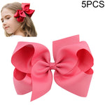 5 fermagli per capelli in nastro grosgrain colorato 6 pollici
