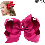 5 fermagli per capelli in nastro grosgrain colorato 6 pollici