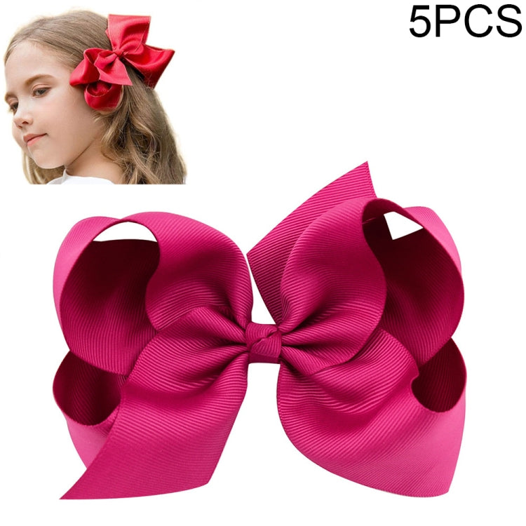 5 fermagli per capelli in nastro grosgrain colorato 6 pollici