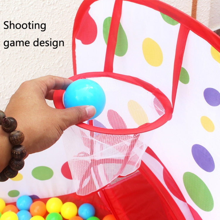 3 in 1 Tenda per bambini Play House Tunnel Giocattolo pieghevole per piscina con palline oceaniche, Red