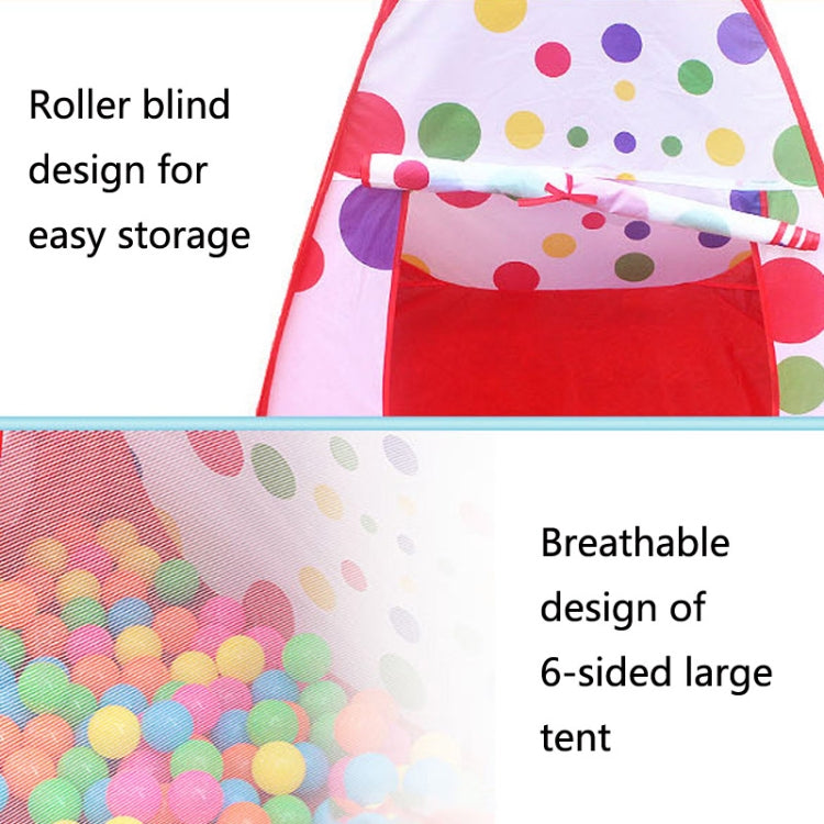 3 in 1 Tenda per bambini Play House Tunnel Giocattolo pieghevole per piscina con palline oceaniche, Red