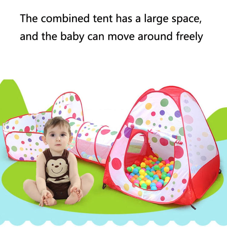 3 in 1 Tenda per bambini Play House Tunnel Giocattolo pieghevole per piscina con palline oceaniche, Red