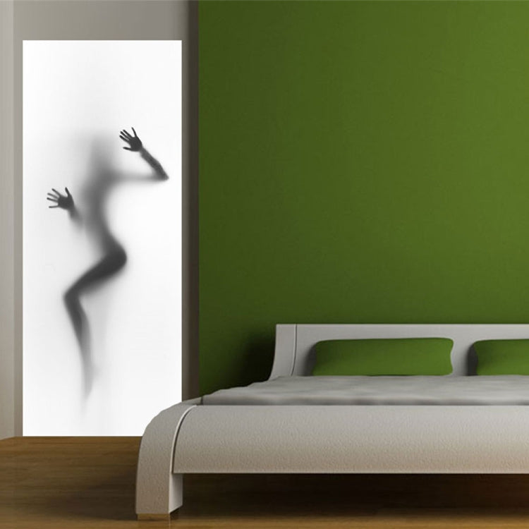 2 pezzi/set silhouette porta Art Decor casa creativo fai da te 3D adesivi per porte modello per la decorazione della porta della casa della stanza da parete, 3D Door Sticker