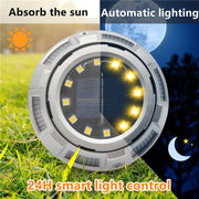 Lampada solare sotterranea 12 LED luce bianca e blu