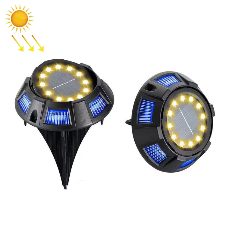 Lampada solare sotterranea 12 LED luce bianca e blu