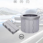 Toilette pieghevole Toilette da viaggio per auto con coperchio Toilette da campeggio portatile di emergenza per interni, Folding Toilet(Black), Folding Toilet(Grey)